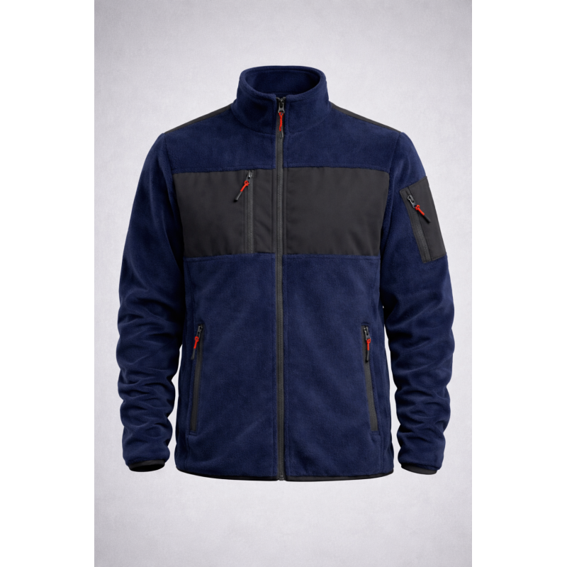Lacivert Polar Mont – Fermuarlı Cepli Outdoor & Günlük Kullanım